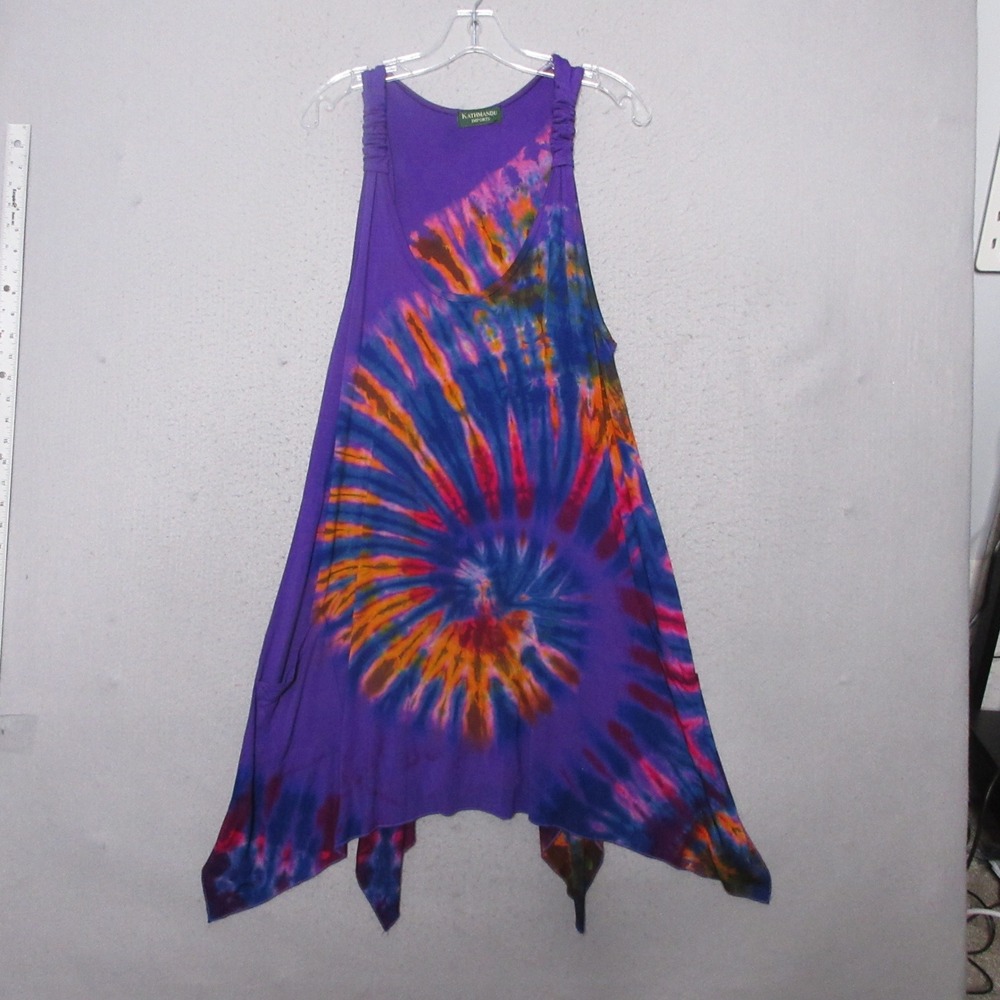 Kathmandu Imports Tank Dress Tie Dye Sharkbite Boho Hippie Festival Beach Artsy